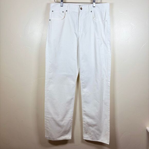 J Crew Loose Straight Corduroy Pant Womens 30 Ivory Slouchy Rise Tapered 80s NWT - Picture 2 of 12